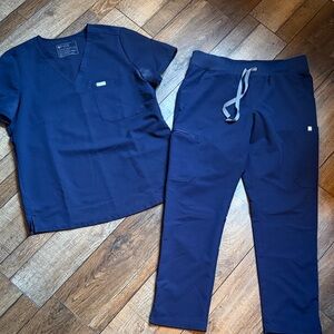 Navy Blue figs Scrub Set